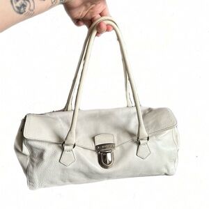 White Prada Buffalo Easy Shoulder Bag.